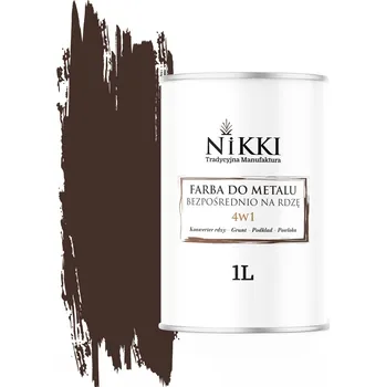 barva na kov Barva antikorozní barva na kov NIKKI 1 l ČOKOLÁDOVĚ HNĚDÁ RAL 8017 polomat