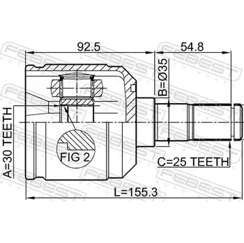 Poloosa kola Febest 0411-N33 Sada kloubu hnací hřídele