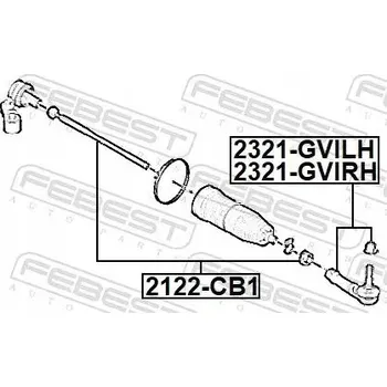 Posilovač řízení Febest 2122-CB1 Axiální kloub, tyč řízení