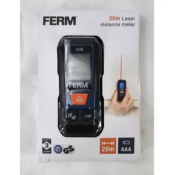 Měřící laser Laserový dálkoměr Ferm 20 m, přesnost +/- 1,5 mm, třída 2