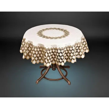 ubrus Žakárový ubrus IGOR krémová/zlatá Ø 120, 160 cm MyBestHome Rozměr: Ø 120 cm