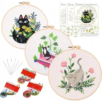 Textilie Sada na vyšívání s bavlnkami, 3 ks