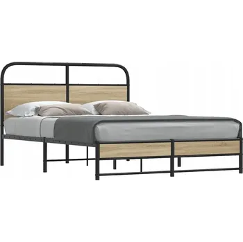 Postel VidaXL Postel bez matrace, 120x200 cm, kouřový dub