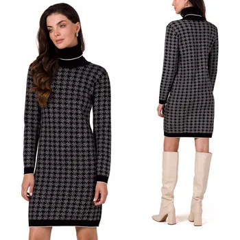 Dámský svetr DÁMSKÝ SVETR KARDIGAN ROLÁK ČERNÝ PŘILÉHAVÝ 36/38 S/M