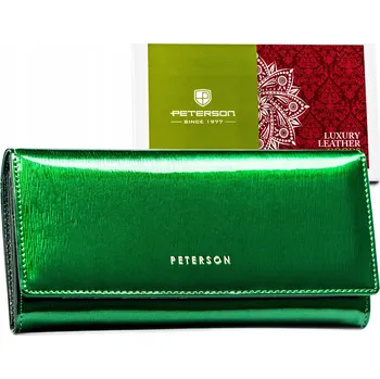 Peněženka Peterson peněženka z pravé kůže zelená - dámská