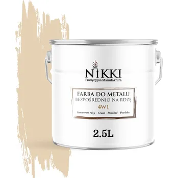 barva na kov Barva antikorozní barva na kov NIKKI 2,5 l KRÉMOVĚ BÉŽOVÁ RAL 1015 VYSOKÝ lesk