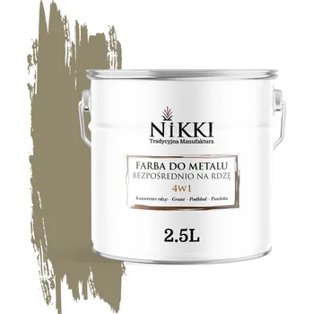 barva na kov Antikorozní akrylátová Barva na kov NIKKI 2,5 l ŠEDOŽLUTÁ RAL 7034 VYSOKÝ lesk