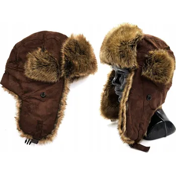 Čepice Zimní čepice Matrix s klapkami na uši, hnědá, velikost 56/58