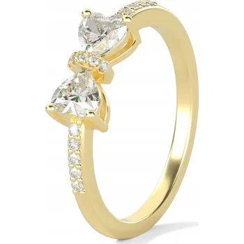 Prsten Prstýnek se zirkony, Mašlička tvaru srdce Srdíčka , vel 17 - průměr 18 mm