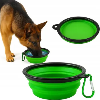 Miska pro psa Skládací (cestovní) silikonová láhev Cinna zelená 0,3 l