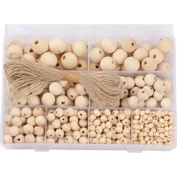 Dětské navlékací korálky Sada Krabička Korálky Dřevěné kuličky DIY 660ks