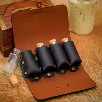 Karnevalový kostým Lord of Battles Kožená sumka na lektvary a alchymistické přísady, se 4 lahvičkami