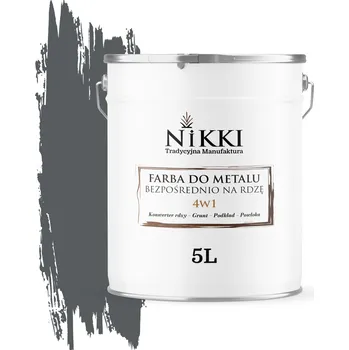 barva na kov Barva na kov NIKKI antikorozní šedá bazaltová RAL7012 polomatná 5 l