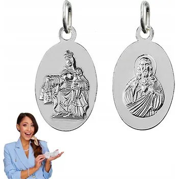 Přívěsek PŘÍVĚSEK ŠKAPULÍŘ MEDAILON STŘÍBRNÝ Matka Boží ŠKAPULÍŘOVÁ
