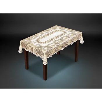 Stolování Žakárový ubrus ARTHUR více rozměrů krémová/zlatá MyBestHome Rozměr: 180x130 cm