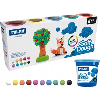 Modelovací hmota Milan Plastelínové Modelína 10 barev Kreativní Hračka pro děti