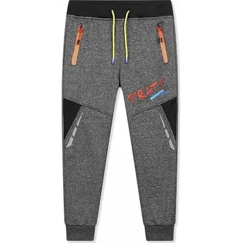 Chlapecká bunda KUGO ZATEPLENÉ SOFTSHELLOVÉ TEPLÁKY GK8639 ŠEDÁ 116