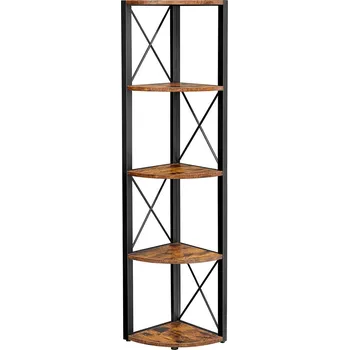 police Rohová police Vasagle Norma hnědá/černá