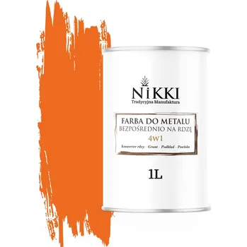 barva na kov Barva antikorozní barva na kov NIKKI 1 l JASNĚ ČERVENO-ORANŽOVÁ RAL 2008 matná