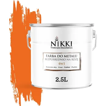 barva na kov Barva antikorozní barva na kov NIKKI 2,5 l SVĚTLE ČERVENO-ORANŽOVÁ RAL 2008 satén