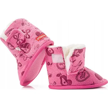 Dívčí bačkory Zateplené růžové papuče dětské domácí botičky tichá podrážka vel. 25/26