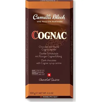 Cukrovinka Čokoláda Camille Bloch 100 g hořká COCGNAC (švýcarská hořká čokoláda / s koňakovým sirupem)