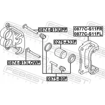 Brzdový třmen Febest 0877C-S11FL Sada pro upevnění brzdového třmenu