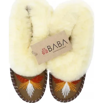 Pracovní obuv Bambosze Pantofle , Boty z ovčí kůže, Čokoládová energie BABA