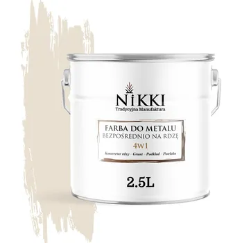 barva na kov Barva antikorozní barva na kov NIKKI 2,5 l KRÉMOVÁ RAL 9001 VYSOKÝ lesk