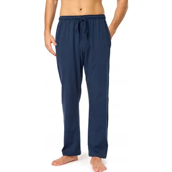 Pánské pyžamo Pánské pyžamové kalhoty Pánské pyžamo BAVLNA Dlouhé Kapsy Tmavě modrá L