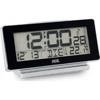 Budík Elektronický budík s kalendářem a teploměrem ADE 12,5 x 4 x 8,5 cm černý