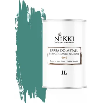 barva na kov Antikorozní akrylová Barva na kov NIKKI 1 l TYRKYSOVĚ MÁTOVÁ RAL 6033 VYSOKÝ lesk