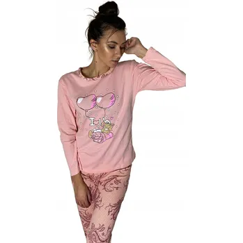 Dámské pyžamo Dámské pyžamo bavlna Bavlněné pyžamo Set Tričko + Dlouhé kalhoty vícebarevné velikost XL