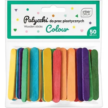 Obraz OPAKOWANIE PATYCZKÓW Patyczki Do Prac Plastycznych Kolorowe 65mm 50 Sztuk