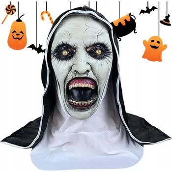 Karnevalová maska Maska jeptiška s podsvícením - horor, cosplay, kostým na párty