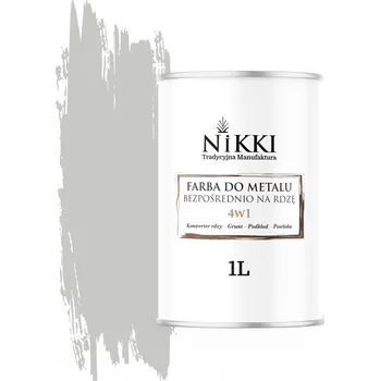 barva na kov Antikorozní akrylová Barva na kov NIKKI 1 l MLÉČNĚ ŠEDÁ RAL 7047 VYSOKÝ lesk