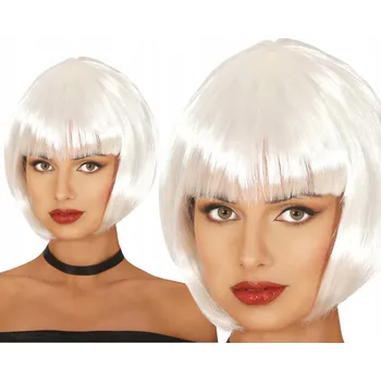 Karnevalová paruka Syntetická kostýmová paruka TWM Bobline Šedá, univerzální velikost