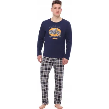 Pánské pyžamo Timone Pánské bavlněné pyžamo XXL, dlouhé triko a kalhoty TI30-115