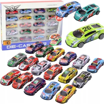 autíčko Sada autíček Autíčka Sportovní závodní auta 1:64 20 ks