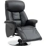 Polohovací křeslo HOMCOM s funkcí polohování, kožený vzhled, opěrka nohou, nosnost do 150 kg, 78 x 80 x 109 cm, černá