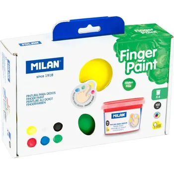 Speciální výtvarná barva Milan Barvy prstové MILAN 100 ml - sada 6 ks základních barev 592526