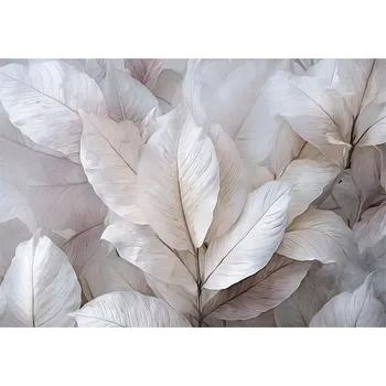 Fototapeta Fototapeta listy abstrakce 3D šedá na zeď ložnice obývací pokoj 400x280