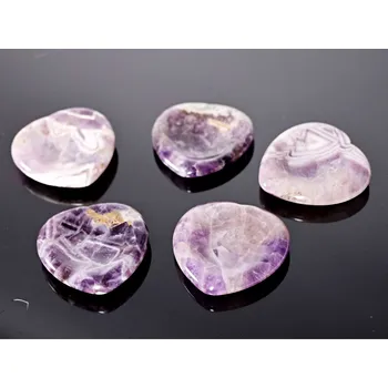 Drahý kámen Magieprirody.cz Masážní kámen Ametyst hmatka srdce 40x40 mm #ZM47