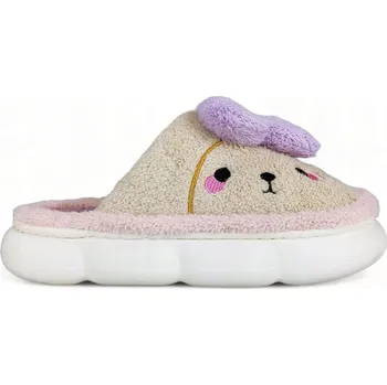 Dámské pantofle Dámské Domácí Pantofle Pejsek Bačkory Béžové Teplé Pohodlné Bamboše 38/39