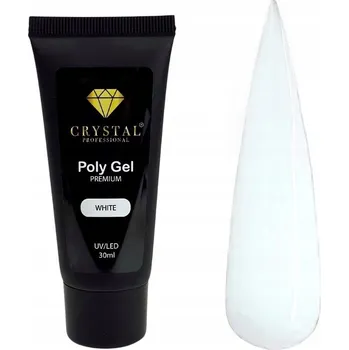 Lak na nehty Poly Gel # Bílý 30ml CRYSTAL PROFESSIONAL stavební gel