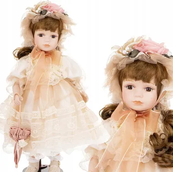 Panenka Vysoká sběratelská dekorativní panenka v šatech a klobouku