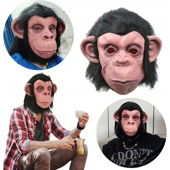 Karnevalový kostým Maska na obličej Opice šimpanz kostým maškarní Halloween latex