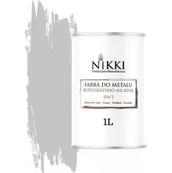 barva na kov Akrylátová antikorozní Barva na kov NIKKI 1 l ŠEDÁ SVĚTLÁ RAL 7035 matná