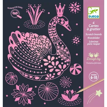 Dětské zboží Škrabací obrázek Labuť svítící ve tmě Djeco 6+