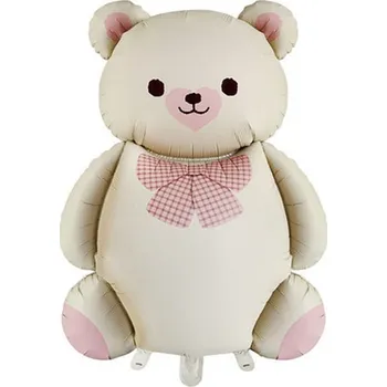 Balónek FÓLIOVÝ BALÓNEK 65X90CM MEDVÍDEK S MAŠLÍ BÉŽOVÝ